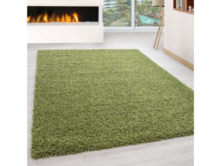 Tapis Shaggy - NAZAR RUGS - OTTAWA - Vert - 100x200 cm