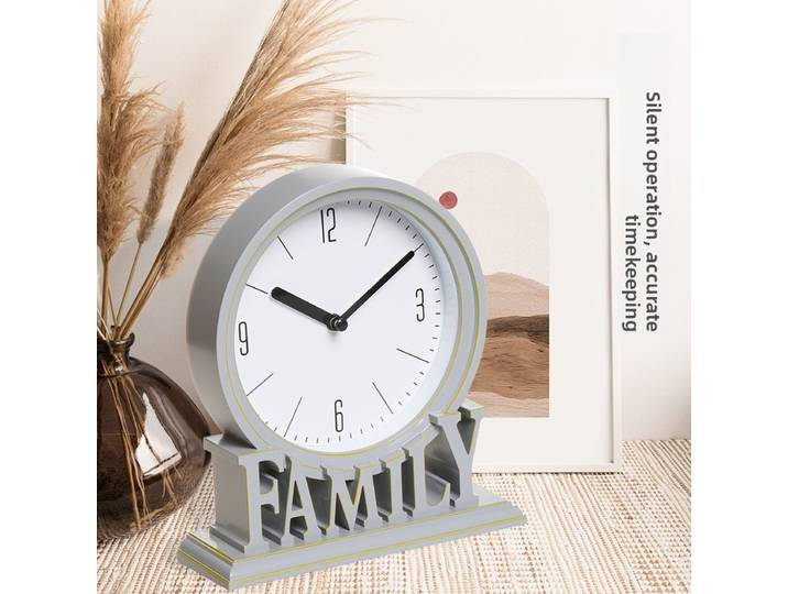 Horloge de bureau créative silencieuse en plastique de style européen rétro décoration de salon horloge d'affichage de bureau