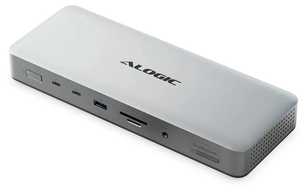 ALOGIC TB4DU4, Kabelgebunden, Thunderbolt, 3,5 mm, Grau, Schwarz, SD, MicroSD (TransFlash), Aluminium, Acrylnitril-Butadien-Styrol (ABS)