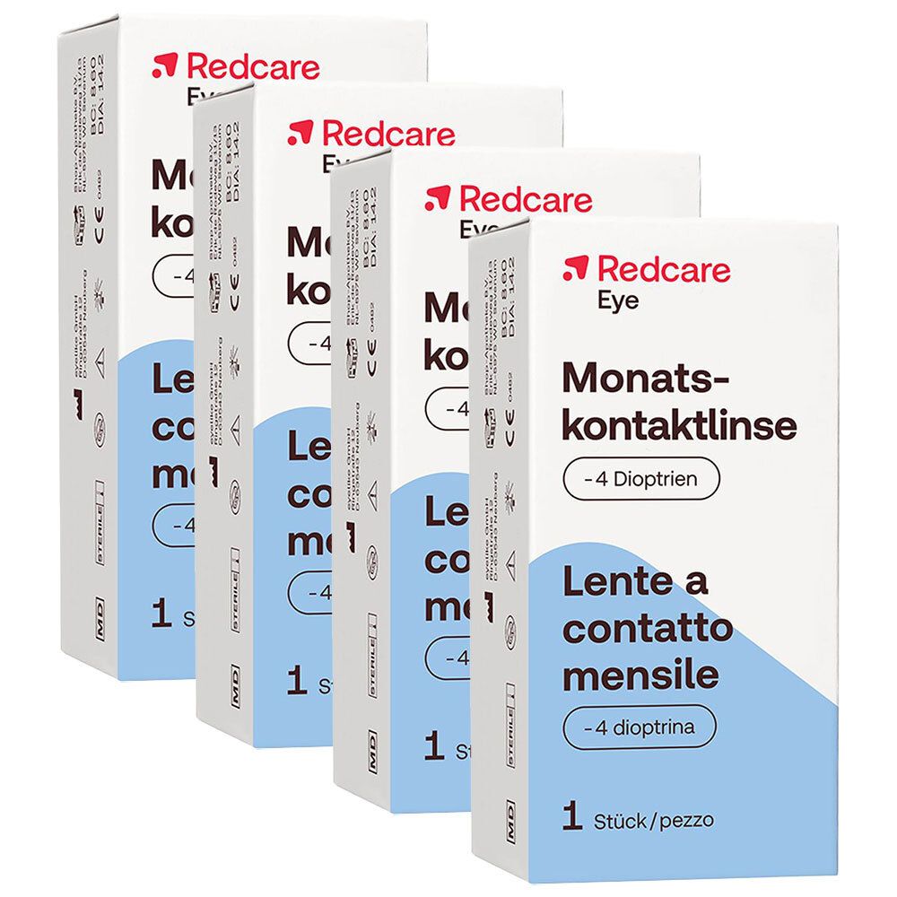 Redcare Monatslinse -4dpt 4 Stück Kontaktlinsen