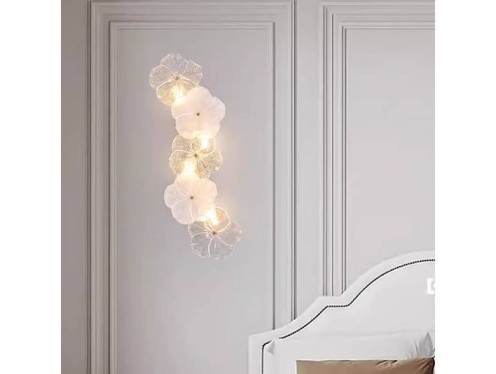 Applique murale en verre français fleurs pour salons élégants couloirs chevets allée entrées chambres Restaurants appliques murales