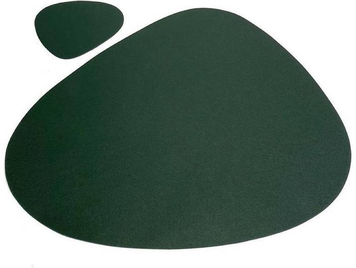 Krumble Placemat met onderzetter set - Design placemat set met onderzetter - Groen - Placemat + onderzetter - Antislip - Lederlook