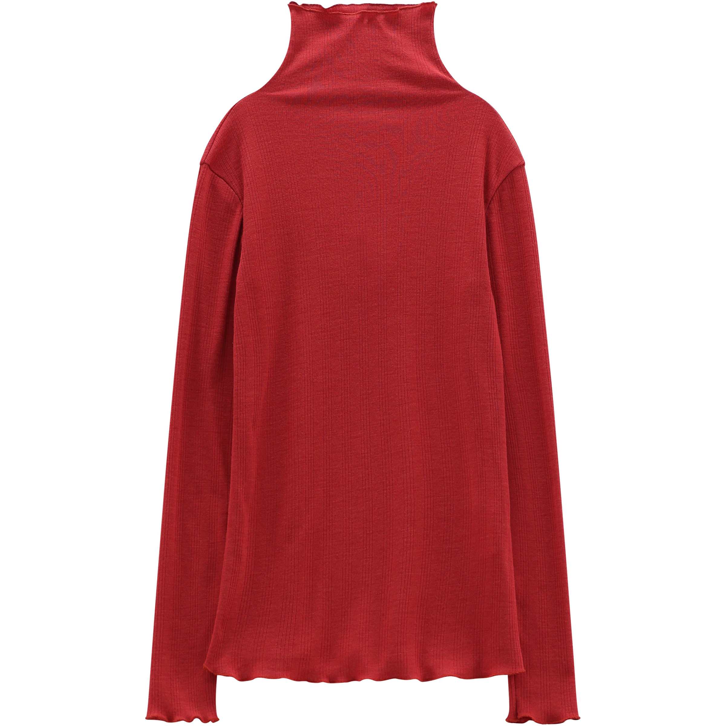 Jeanne Baret Navarino Rib Turtle Damen Longsleeves Merino rot Größe XS Lifestyle Schnell trocknend Merinowolle