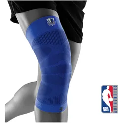 BAUERFEIND SPORTS NBA Kompressions-Kniebandage Blau, Dallas Mavericks M