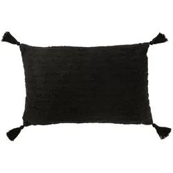 DAHEIM Kissen Quasten 60 x 40 cm Baumwolle Schwarz