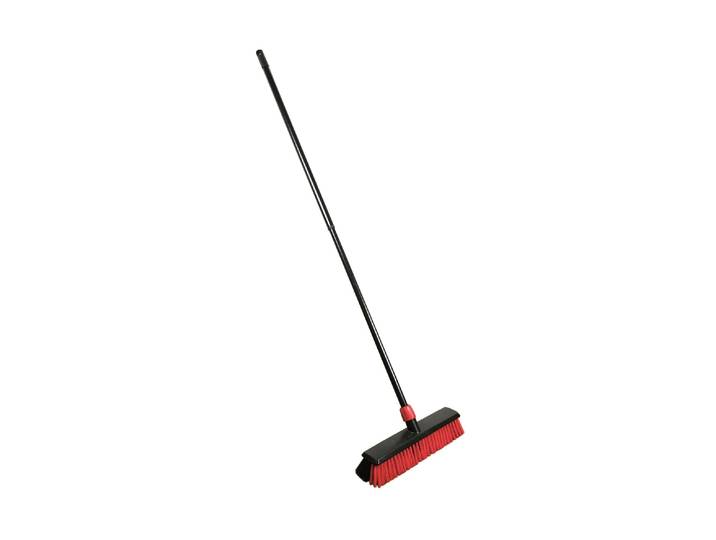 Kehrgarnitur Edi Baur Heavy duty mit Teleskopstiel Schwarz , rot, Polypropylen, Reinigungsbürsten, Kehrgarnitur