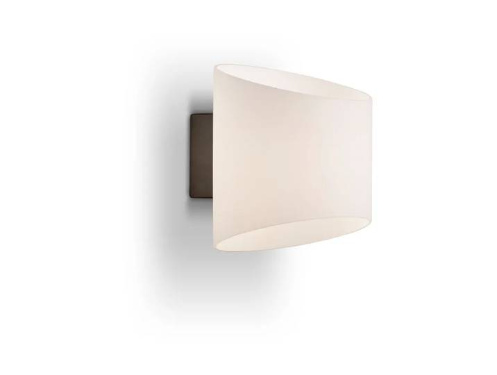 Herstal Lampe murale ovale Evoke Anthracite-verre opale