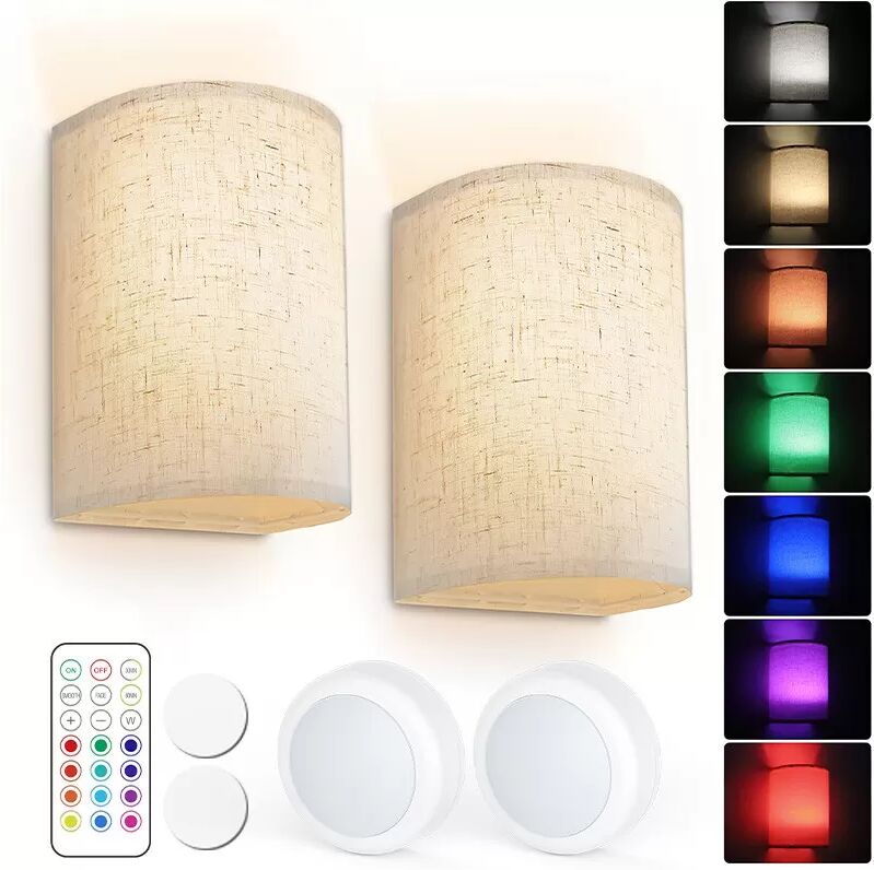 INF Wandleuchten Wandleuchten 3 Farben dimmbar mit Fernbedienung 2er-Pack