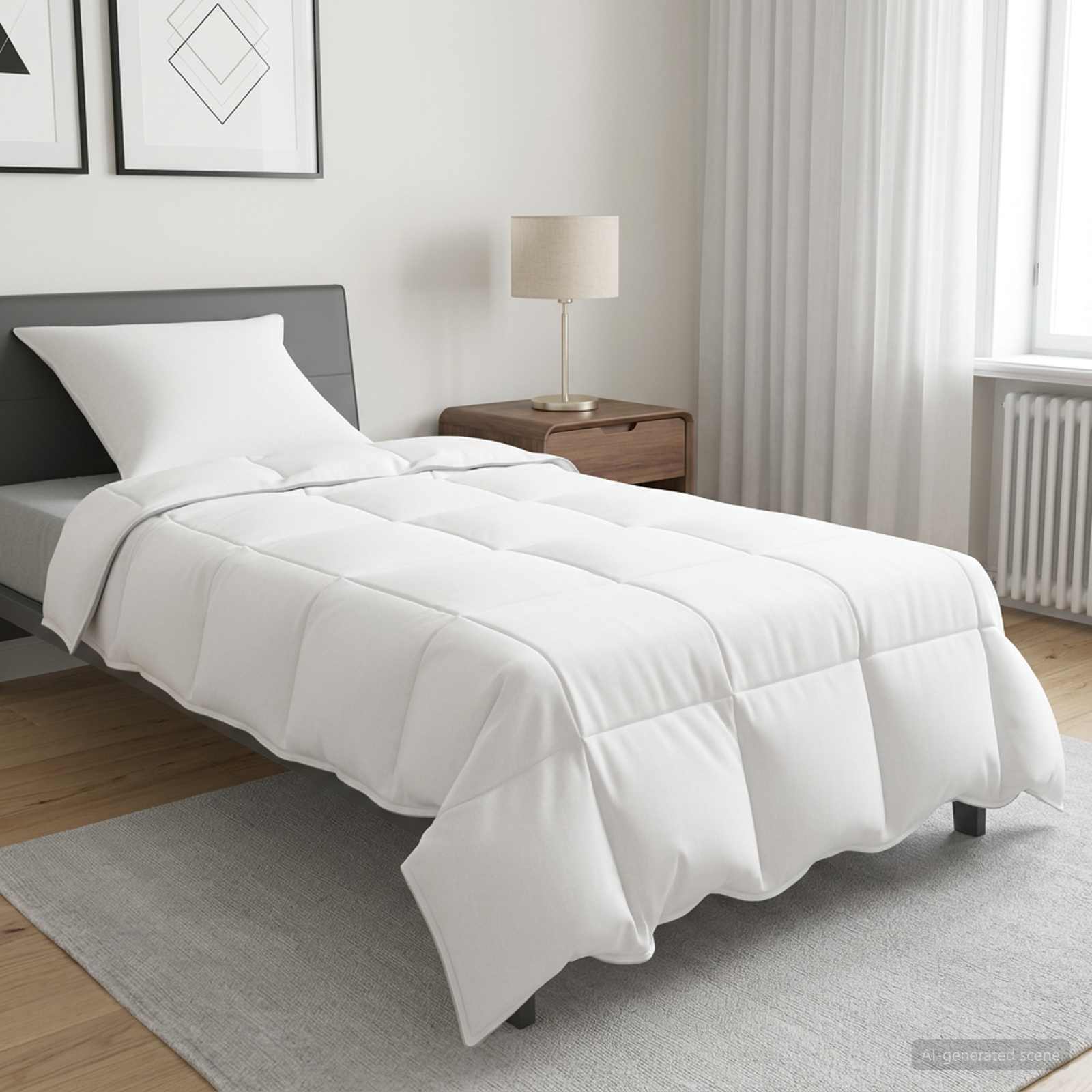 vidaXL Edredón Blanco 135 x 200 cm Fibra de bambú Blanco