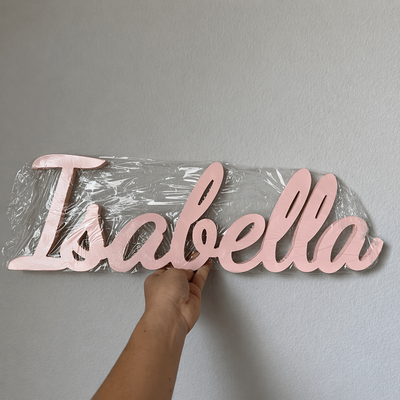 Inspire Select Custom Wooden Name Sign With Base Personalized Wood Word Decor For Walls & Home Styling pink 11.81 In Wide