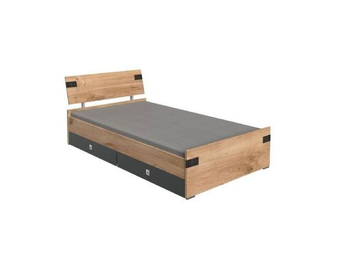 Bett Nolan Eiche Dekor 120x200cm industrial
