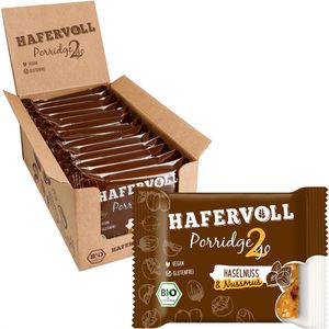 Hafervoll Müsliriegel Porridge2Go Haselnuss, BIO, je 55 g, 15 Riegel