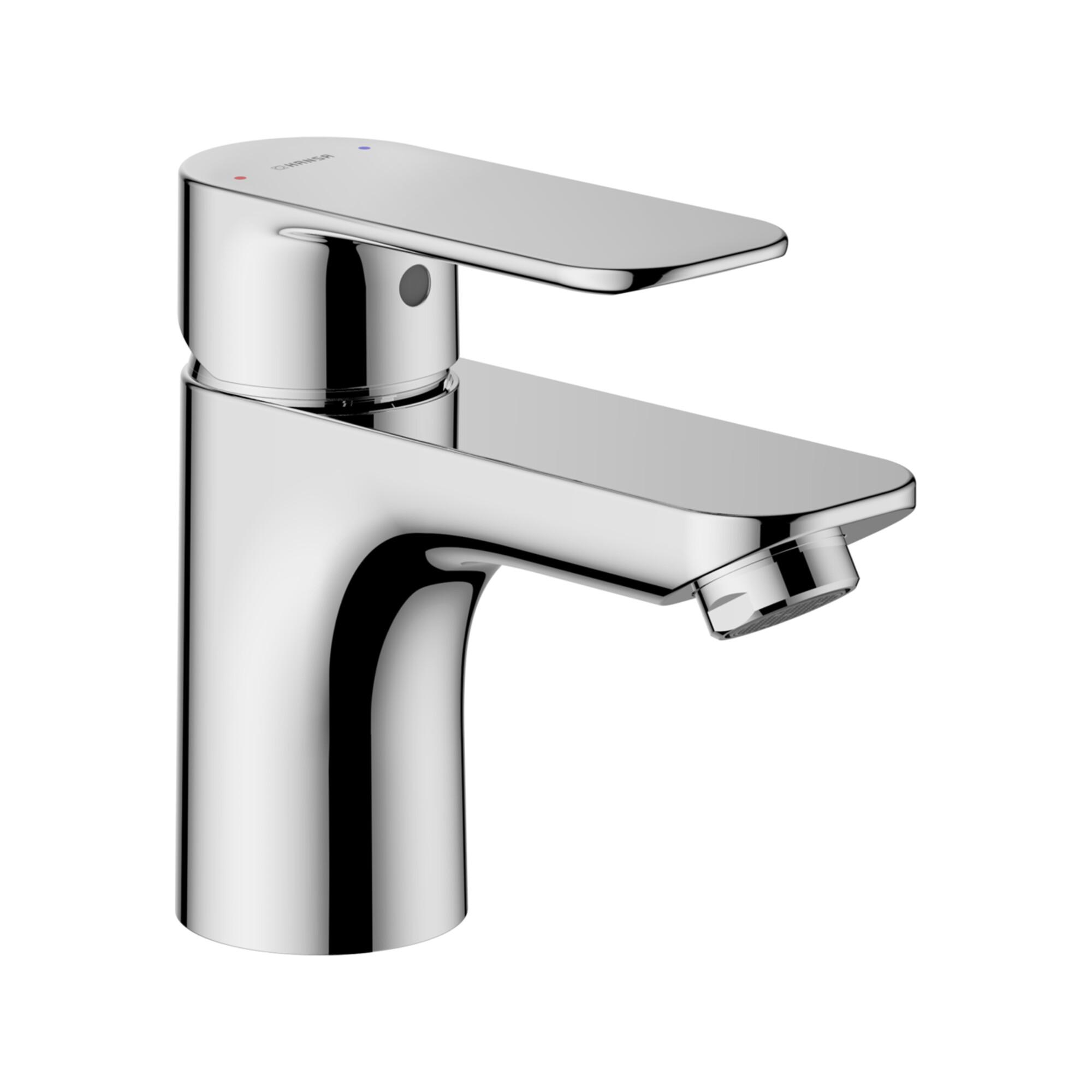 Hansa Waschtisch-Einhebelmischer HANSABASIC o ALG, flex D-Schläuche, A 101mm, chr (55422203)