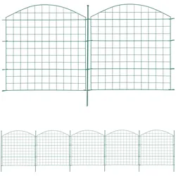 Wiltec, Gartenzaun, Gartenzaun Set 5 Elemente Oberbogen Teichzaun Maschendrahtzaun Steckzaun