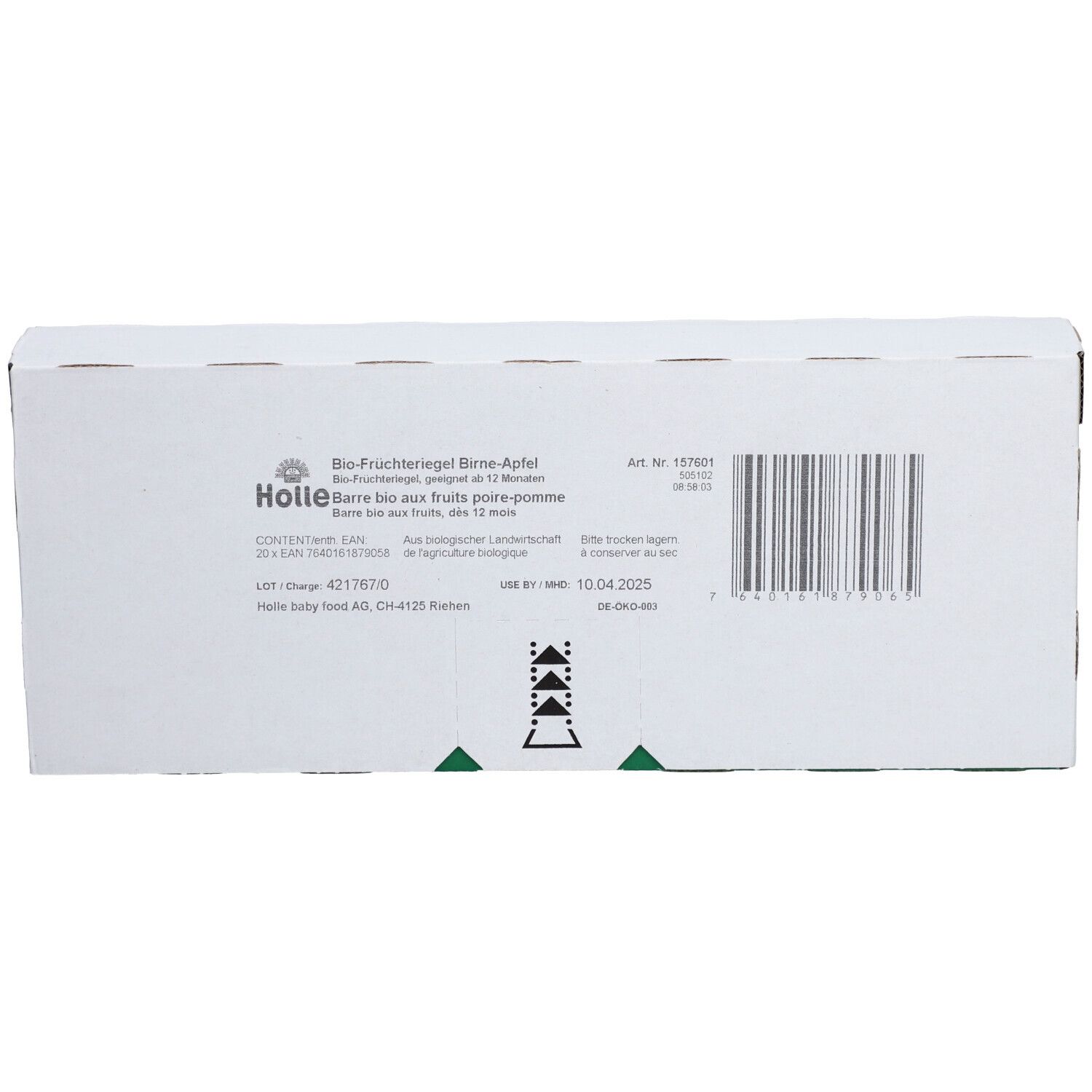 Holle Früchte Riegel Apfel Birne Bio 20 x 25 g 20x25