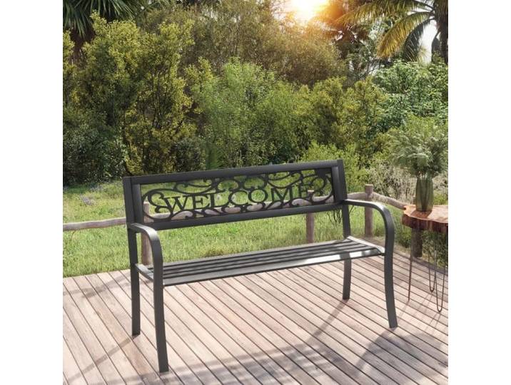 Noir Magnifique Banc de jardin - 2 PLACES - 125cm Acier Noir 125x53x77cm - Banc Park CL8779540