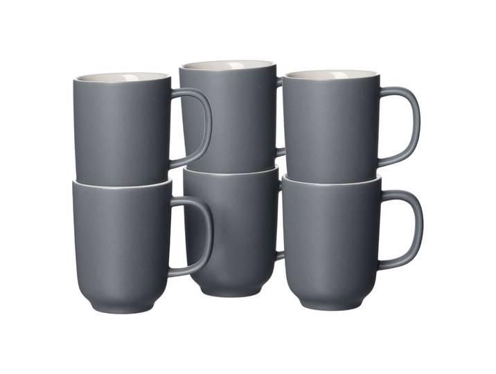 Becher RITZENHOFF & BREKER Kaffeebecher Jasper 285 ml 6er Set , grau, Keramik, Trinkgefäße, Becher