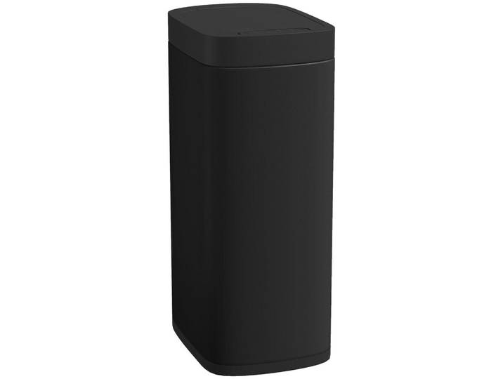 Homcom Sensor-Mülleimer Metall ABS Schwarz, 26.5x68x35.5 cm, Badaccessoires, Abfalleimer