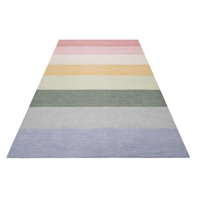 Kinderteppich SMART KIDS "Lio", bunt (pastell bunt), B:110cm H:1,2mm L:170cm, Wolle, Teppiche, Kinderteppich, handgetuftet aus Naturfasern, bunte pastellige Streifen, Kinderzimmer