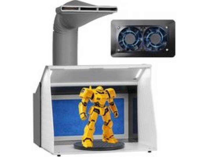 VEVOR Cabine de Peinture Aérographe 405x330 x 355 mm Cabine de Pulvérisation Portable 5,2 m³/min Double Ventilateur Cabine d’Aspiration avec Éclairage LED Plateau Tournant pour Modélisme Bricolage