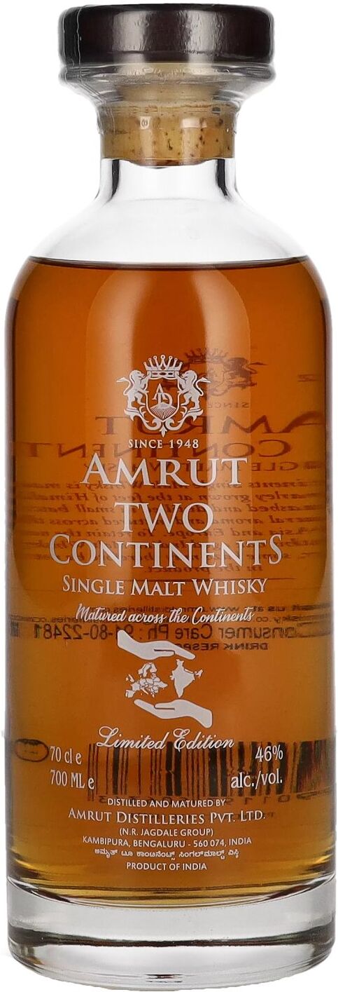 Amrut Whisky Amrut TWO CONTINENTS India Single Malt Whisky Batch No. 4 46% Vol. 0,7l