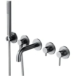 Omnires, Duscharmatur + Badewannenarmatur, Waschtischarmatur mit Keramikkartusche und AIR WATER-Technologie