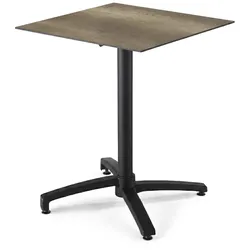 Oviala Business Kantelbare terrastafel van 70 cm in gerookt eiken laminaat Oviala