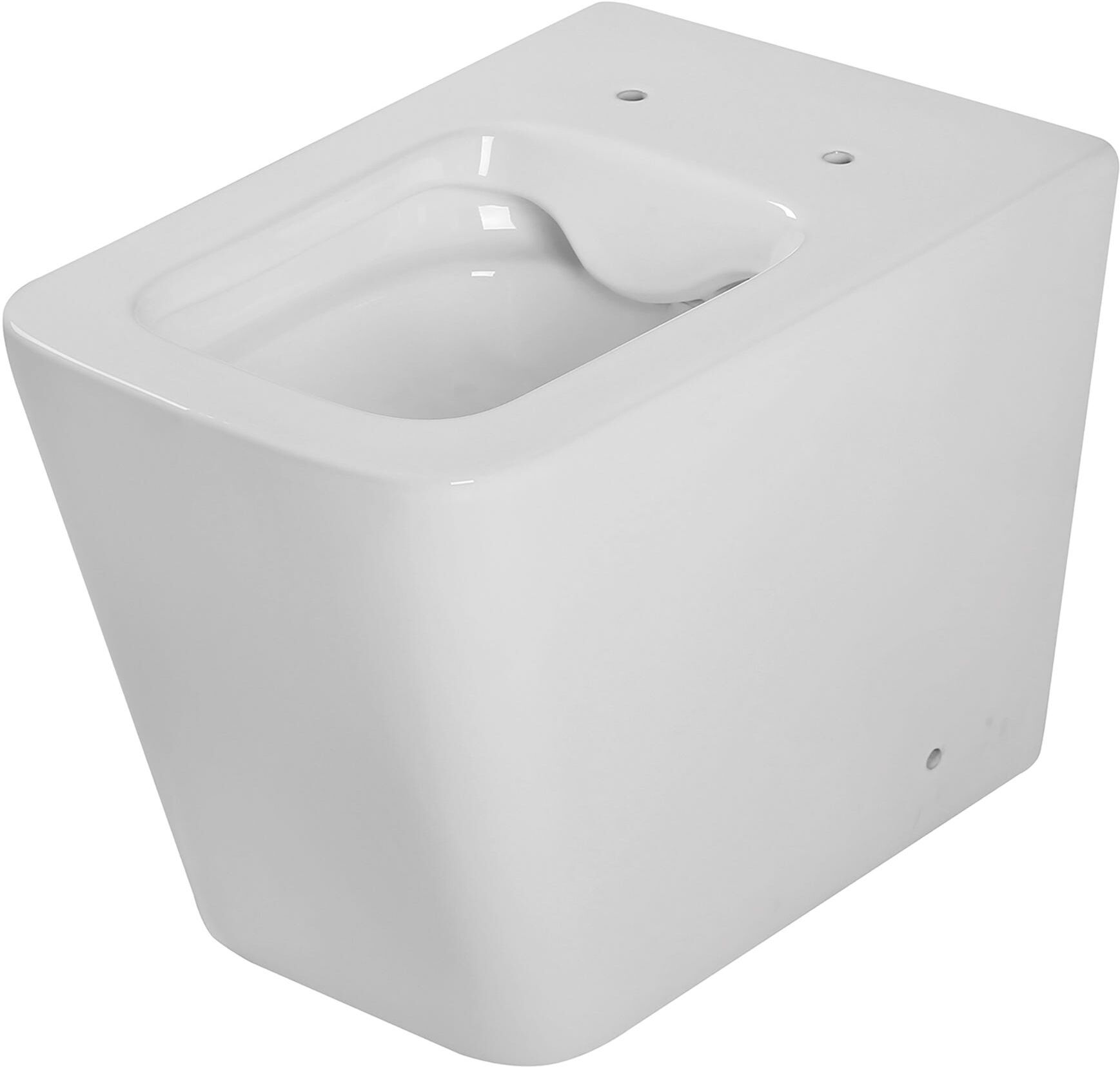 Tecnomat VASO SERIE LILIA FILO MURO CON SCARICO MULTIPLO IN CERAMICA BIANCA SENZA BRIDA