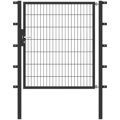 Zauneinzeltür ALBERTS "Flexo", grau (anthrazit), B:125cm H:140cm, Stahl, Tore, 125 cm Breite, in versch. Höhen