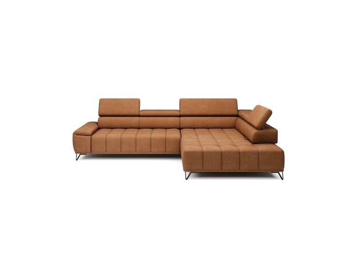Canapé d'angle droit relax PALLADIO tissu eden terracotta
