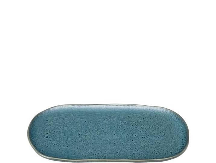 LEONARDO Matera Grand plateau de service en céramique - Assiette carrée pour servir apéro\, collations\, fromage\, etc. - 32 x 18 cm - Passe au micro-ondes\, au lave-vaisselle - Bleu