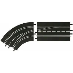 Carrera D124/132 Spurwechselkurve L.aus. 2x
