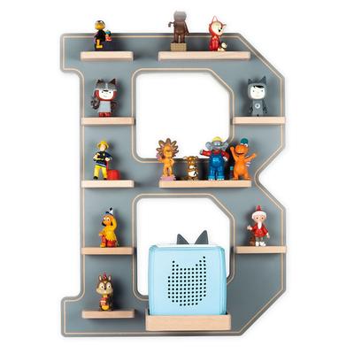 Wandregal BOARTI "Holz Regal Buchstabe B für Toniebox Tonies Figuren", grau, B:41cm T:19cm, Regale, Wandregal