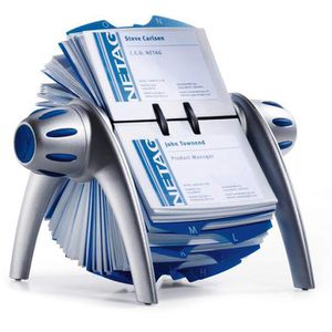 Durable Rollkartei 241723 Visifix Flip Vegas, für 400 Visitenkarten, silber / blau