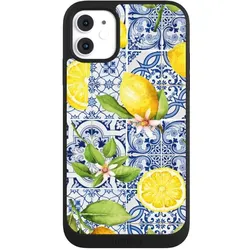 Nivocase Handyhülle für Apple iPhone 11 Hülle NIVOpure Case Schwarz Griechenland Muster Zitrone (Apple iPhone 11), Smartphone Hülle, Schwarz
