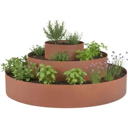 Relaxdays, Hochbeet, 3x Kräuterspirale
