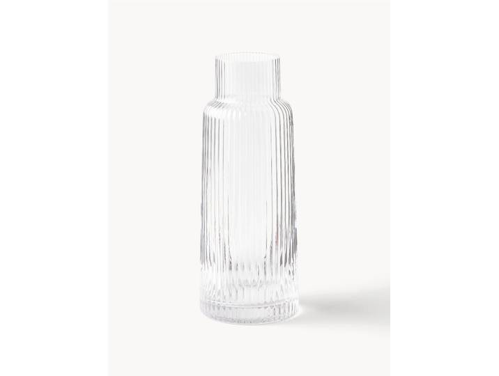 Carafe à eau artisanale en verre strié Minna, 1,1 L