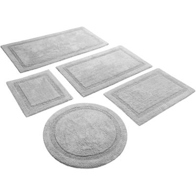 Badematte WECON HOME BASICS "Knut", grau (licht grau), H:20mm, Baumwolle, Badematten, Badematte, waschbar, rutschfest, strapazierfähig, pflegeleicht, Bordüre, weich