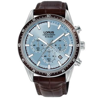 Chronograph LORUS, braun, Armbanduhren, Herren, Chronograph, Quarzuhr, Armbanduhr, Herrenuhr, Lederarmband, analog, Tag