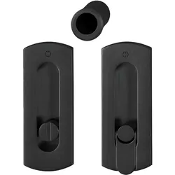 Hoppe, Möbelgriff, Schiebetürmuschel Set M463 - WC, Messing schwarz satiniert