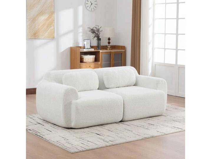 Canapé 2 places - PAGE Living - chenille anti-bouloche - mousse 30D - compressé pré-assemblé - ivoire