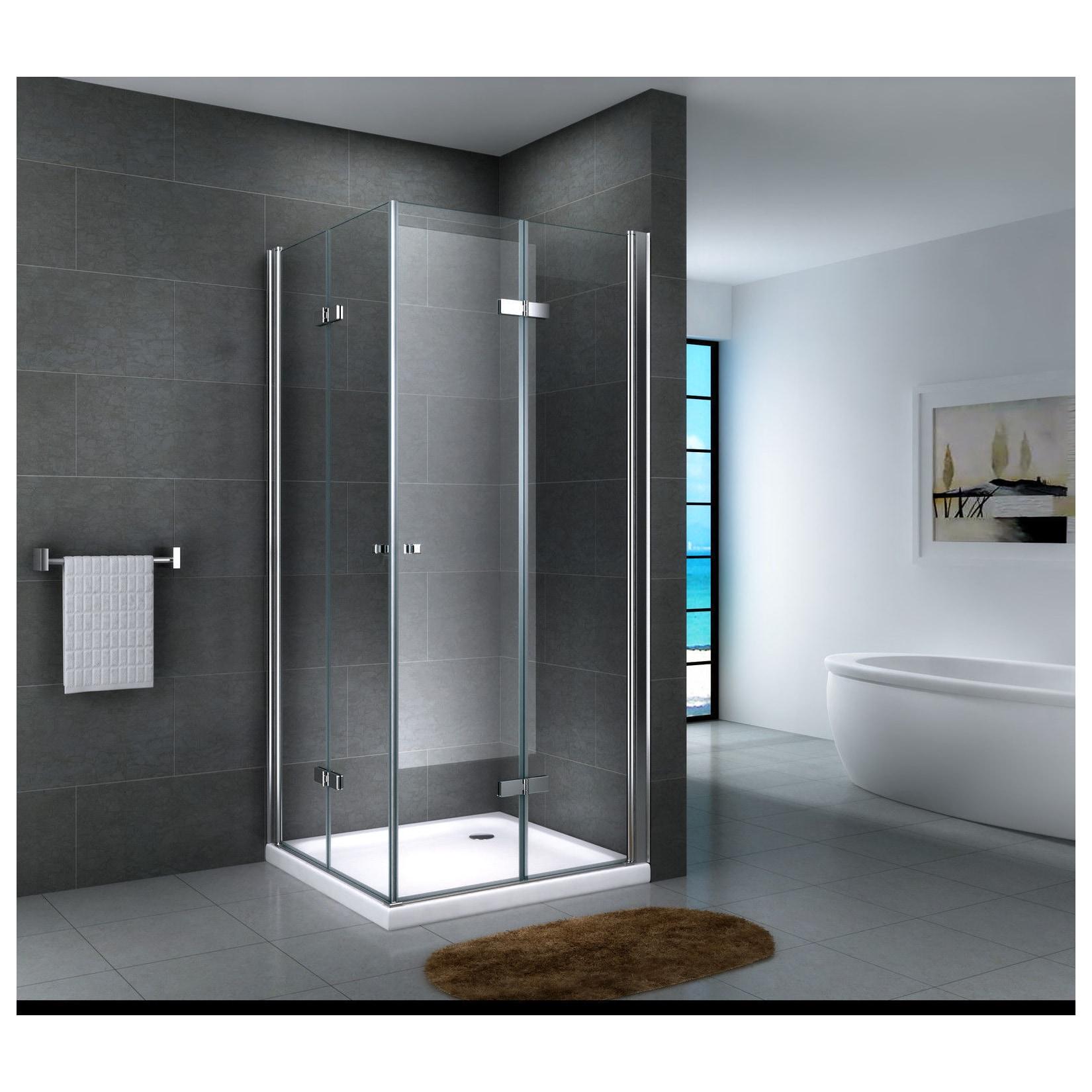 Fa-Bausysteme Glasdusche Lahn Gestreift 80 x 80 cm ohne Wanne