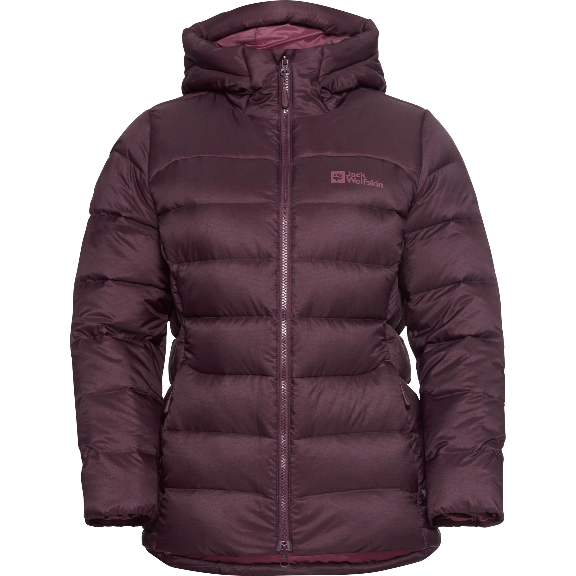 Jack Wolfskin Nebelhorn Down Damen Isolationsjacke lila Größe M Trekking Klein verpackbar Wasserabweisend