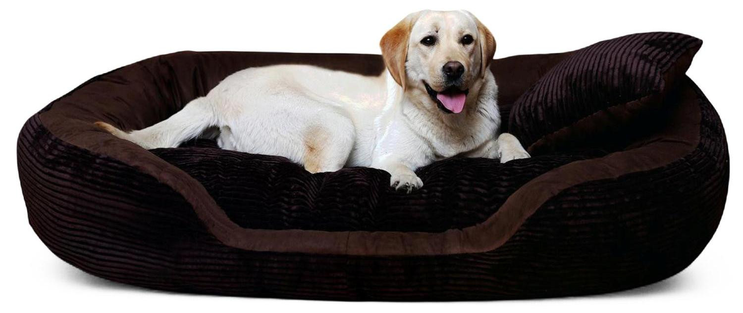 Tierlando Hondenbed PHILIP SOFT Cord Velours - Bruin - B/D: 110 x 80 cm