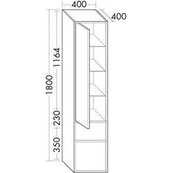 Burgbad Hochschrank Uomo Preisgruppe 3 1800x400x400 Eiche Natur, HSUQ040RF7474 HSUQ040RF7474