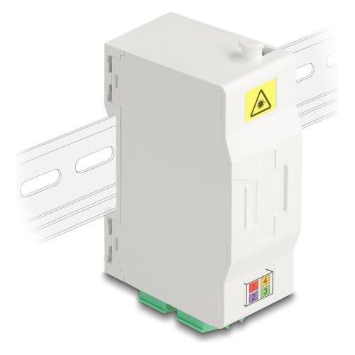Delock LWL Anschlussdose für Hutschiene mit Spleisshalter (Spleissbox) (88098)