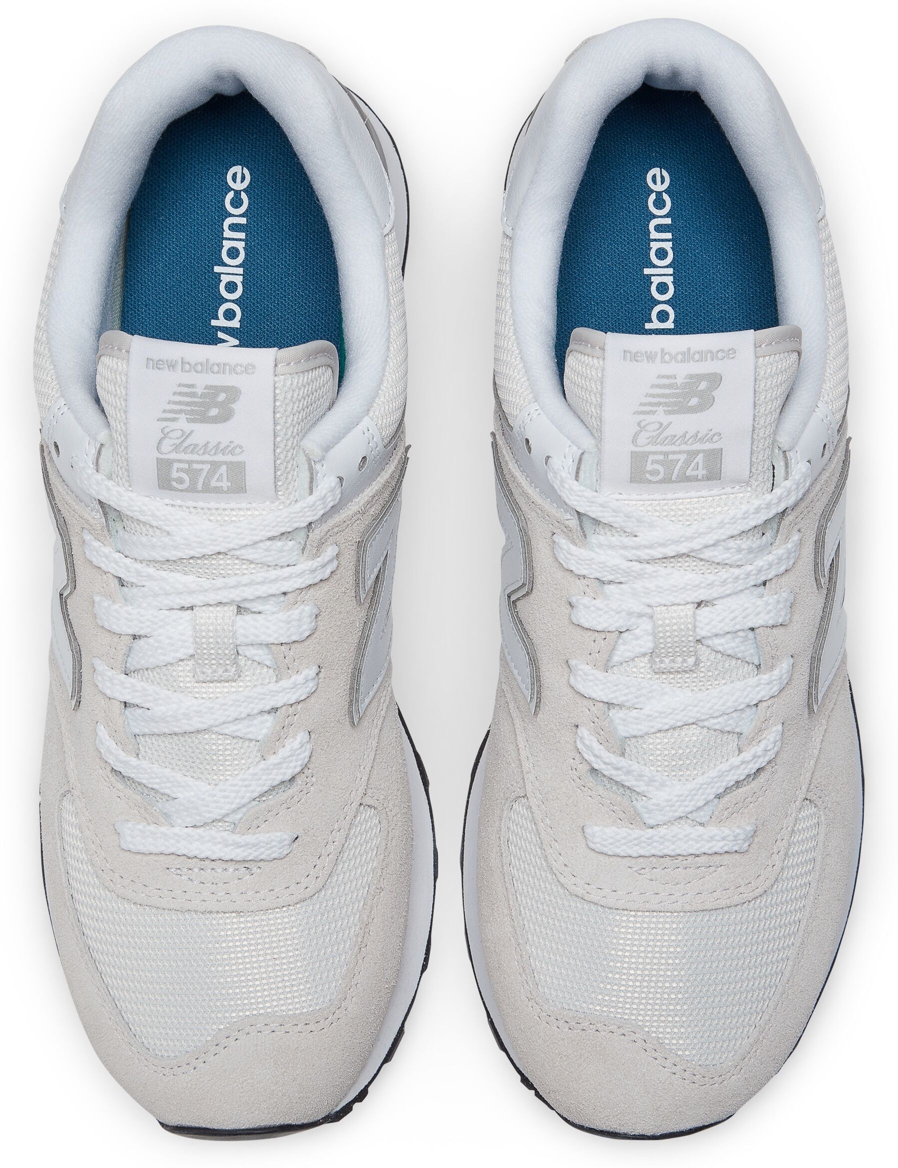 Sneaker NEW BALANCE "ML574 Core", Damen, Gr. 43, beige (hellbeige, weiß), Leder, Textil, Schuhe Sneaker hellbeige, weiß 43