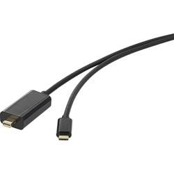 Renkforce USB-C® / Mini-DisplayPort Adapterkabel USB-C® Stecker, Mini DisplayPort Stecker 5.00 m Schwarz RF-3421684 USB-C®-Displaykabel