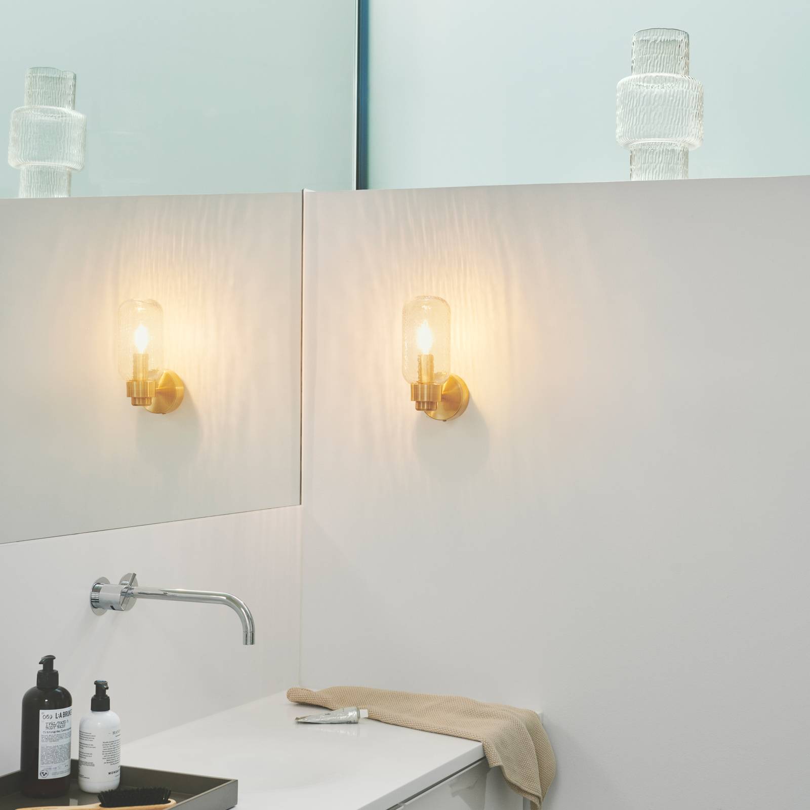 Nordlux Wall Light Tutan, dimmable, Brass / gold, Bathroom, metal, Wall Light