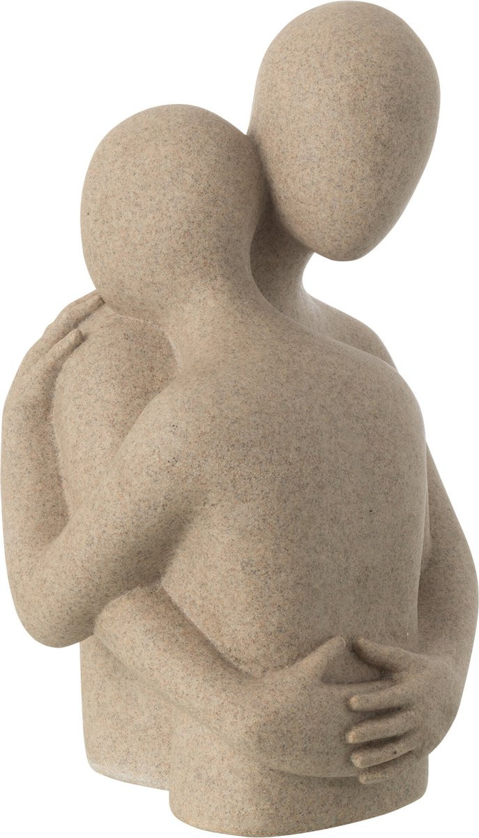 J-Line Decoratie Buste Koppel Knuffel - Beige - Polyresin